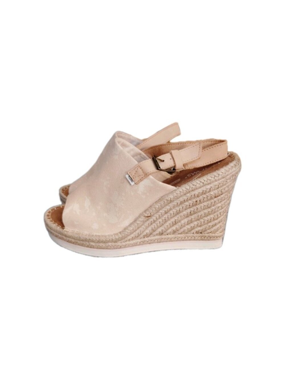 Toms Monica Espadrille Wedge Sandals Peep Toe Sling Back Bloom 10